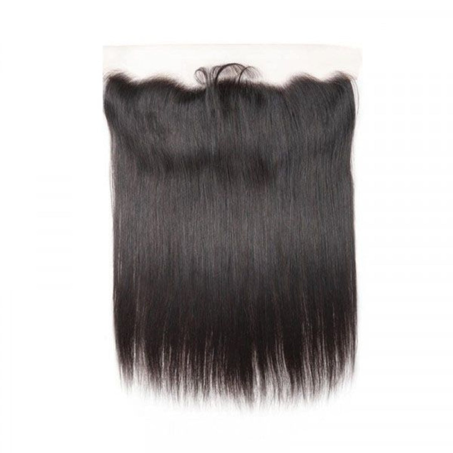 Bundle of straight black hair on a white background
