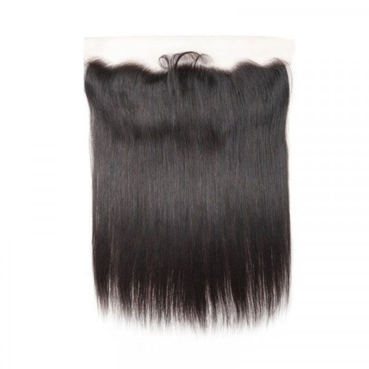 Bundle of straight black hair on a white background
