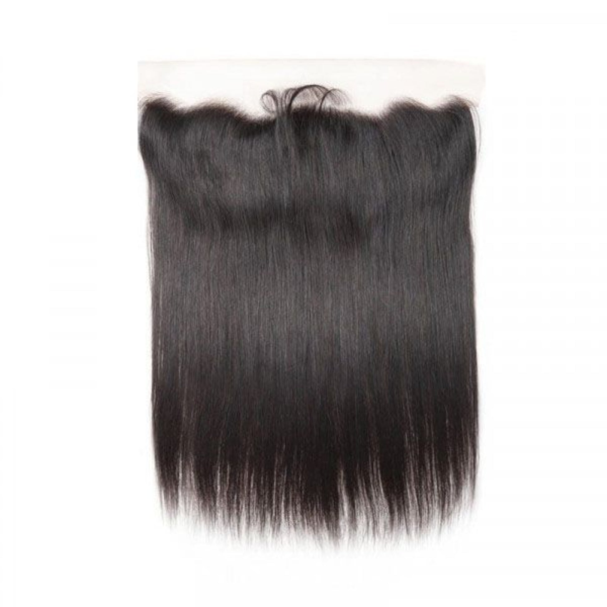 Bundle of straight black hair on a white background