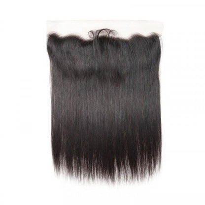 Bundle of straight black hair on a white background