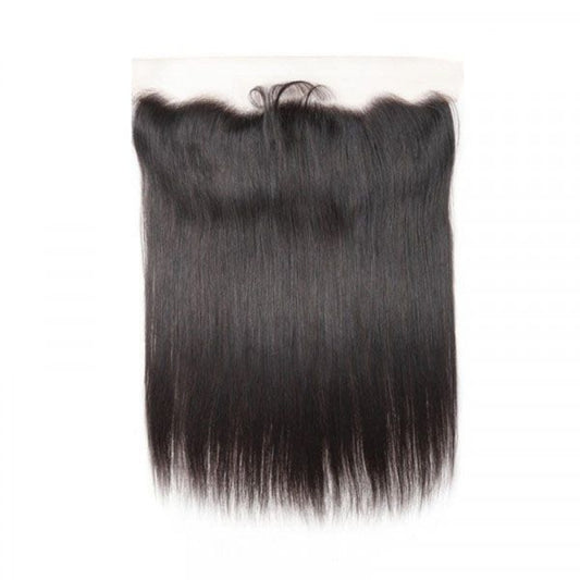 Bundle of straight black hair on a white background