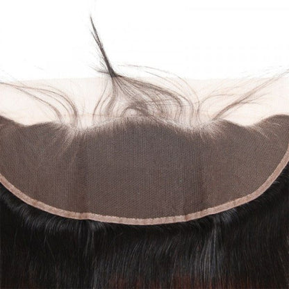 Close-up of a hair wig with a lace front on a white background